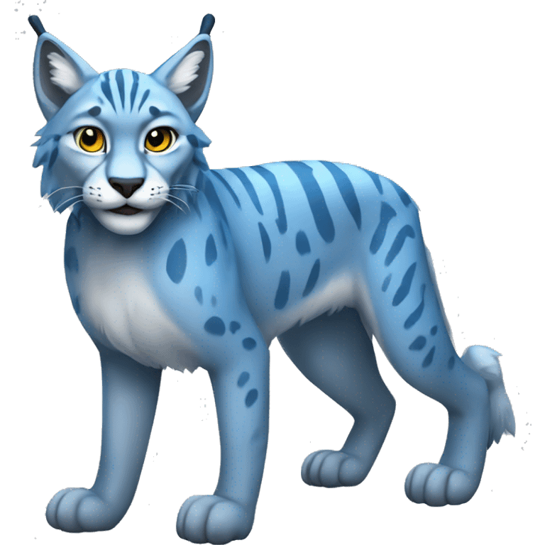 A blue lynx full body emoji