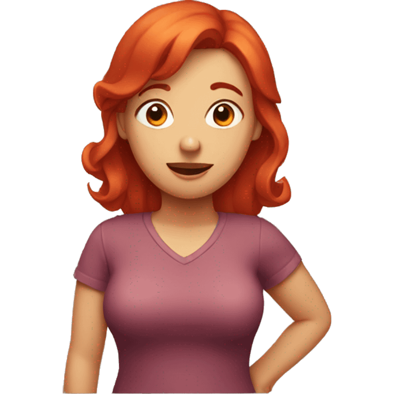 Woman Shrugging with red hair emoji