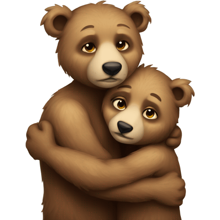 Furry bears male and female cuddling  emoji