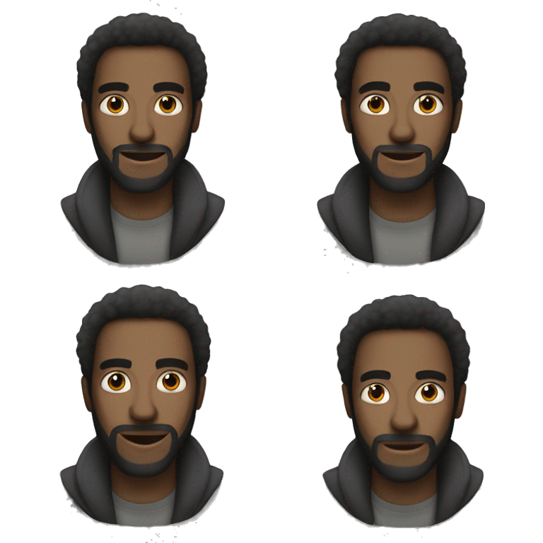 black african egyptian man with afro and beard emoji