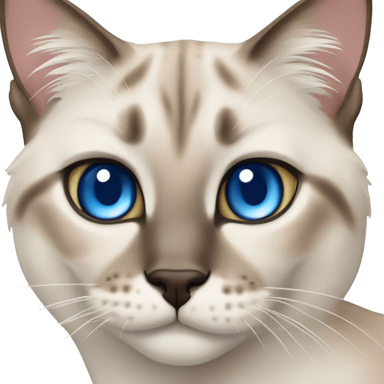 Lynx point Siamese cat with blue eyes emoji