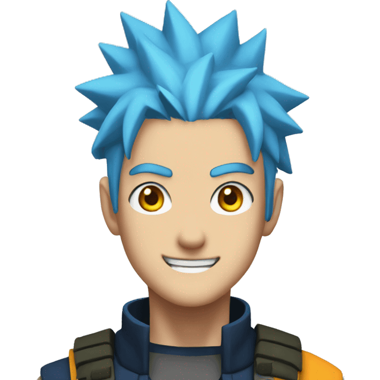 naruto character with bright blue hair and yellow eyes emoji