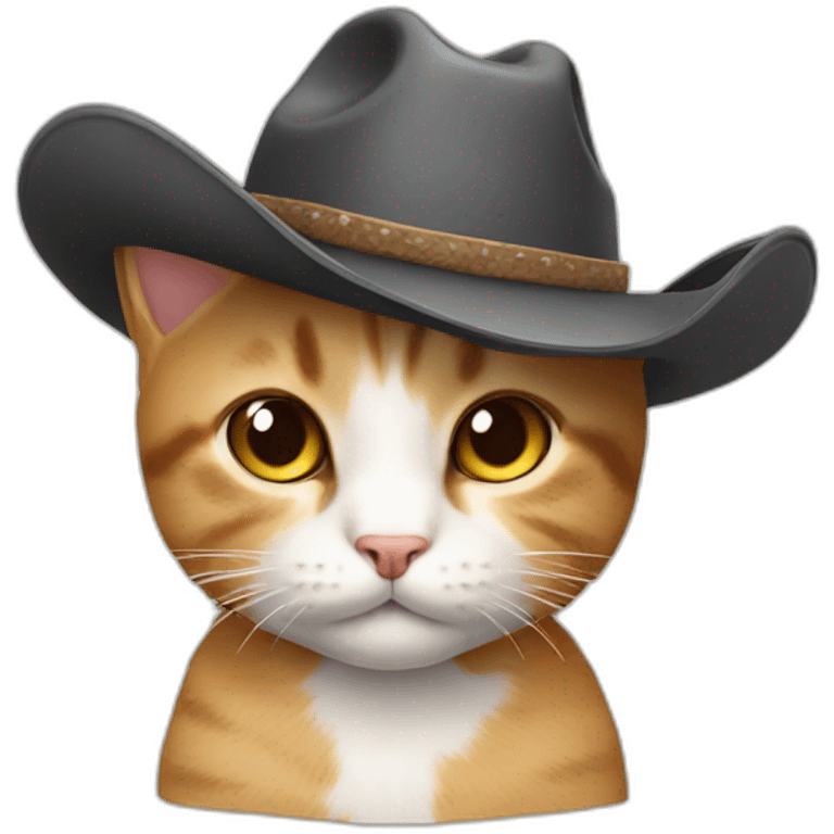 cute cat with cowboy hat emoji