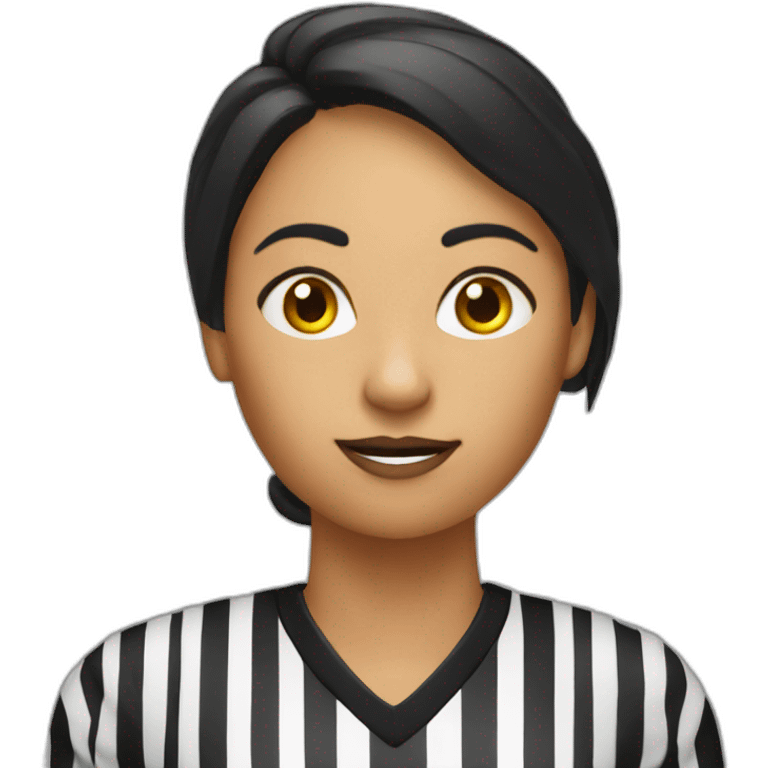 female basketball referee with whistle in hand without cap emoji