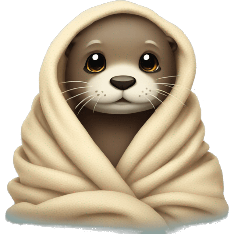 otter cozy in blanket emoji