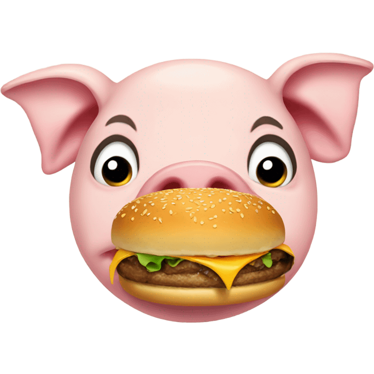 Pig eating a burger  emoji