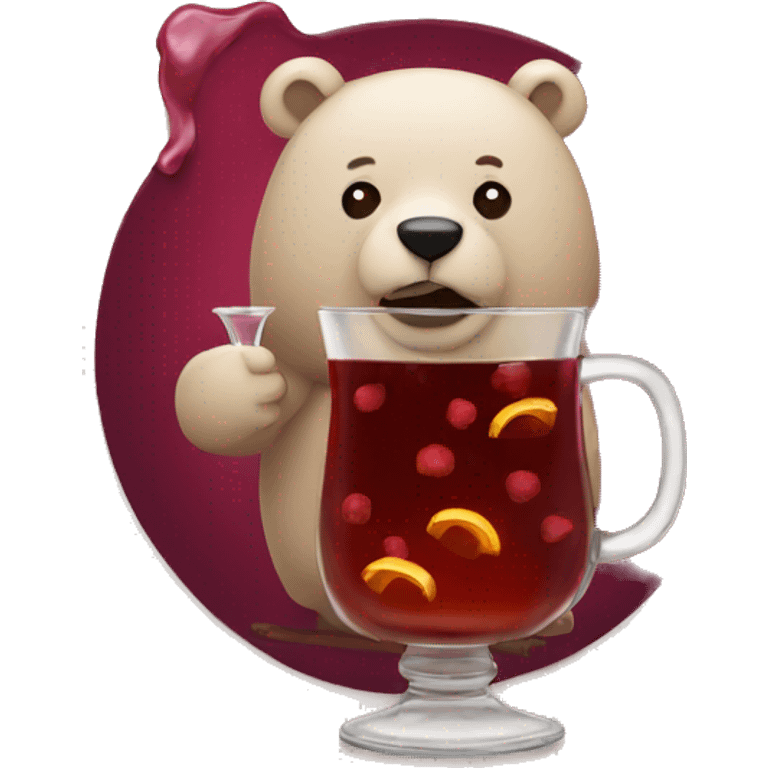 Bear with mulled wine  emoji