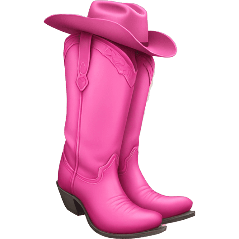 Girl In pink cowboy boots emoji