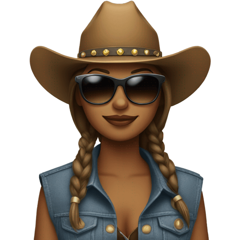 Cowgirl with sunglasses  emoji