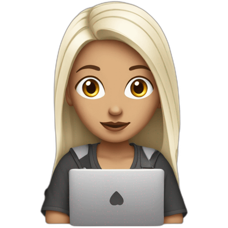 Indian white girl with laptop emoji