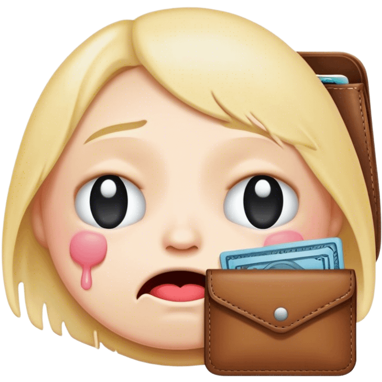 A crying face emoji with an empty wallet emoji