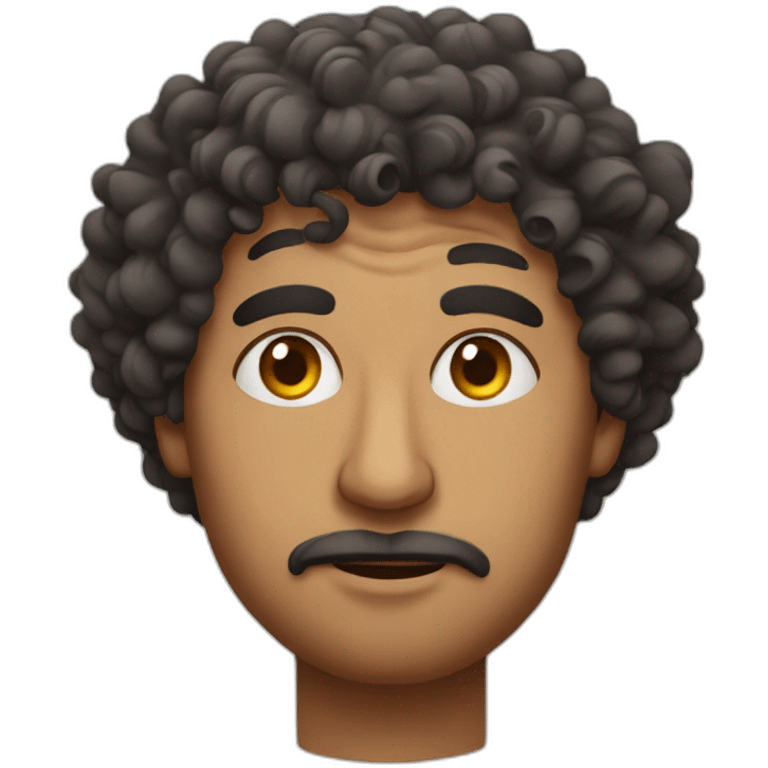 moroccan man with one messed up eye and curly hair emoji