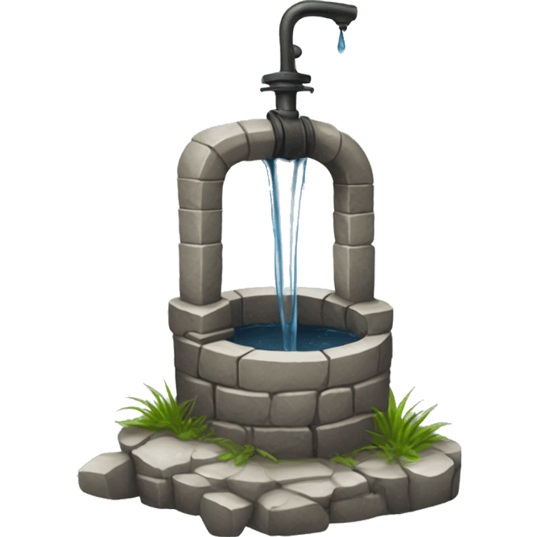 a water well made out of stone emoji