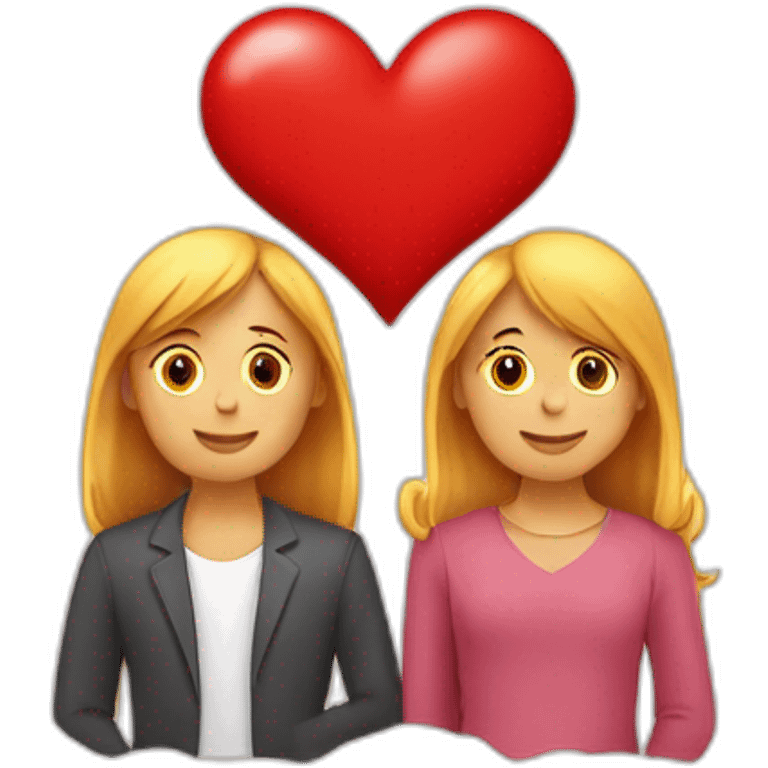 Cœur rouge avec 2 personne qui s’aime  emoji