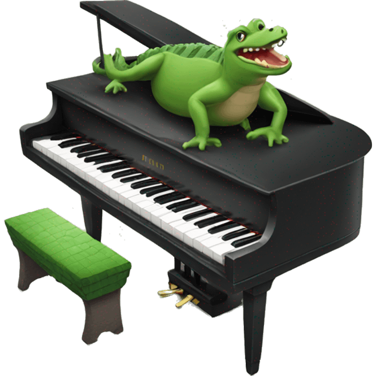 Piano with a crocodile on  emoji