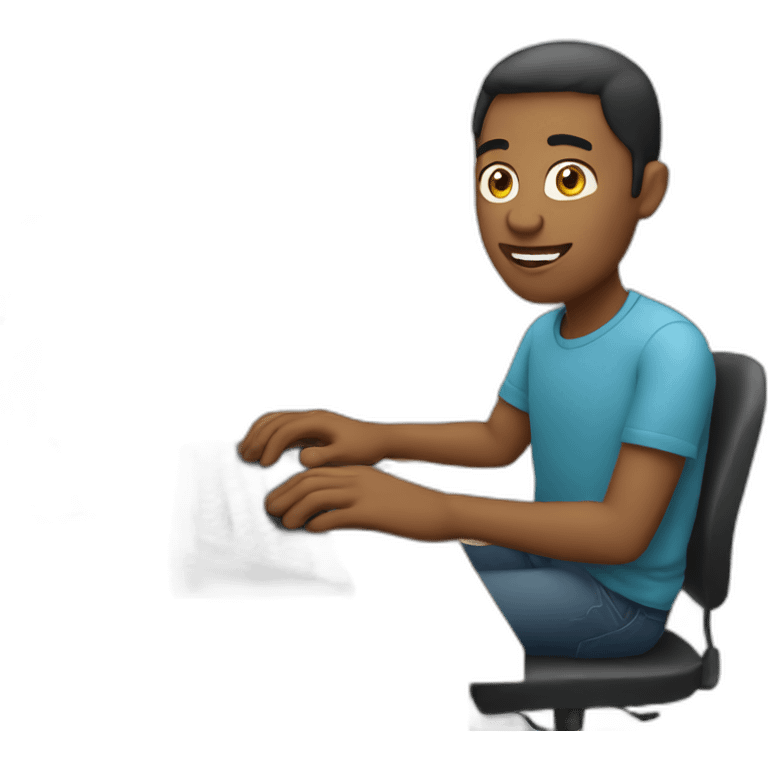 guy using computer emoji