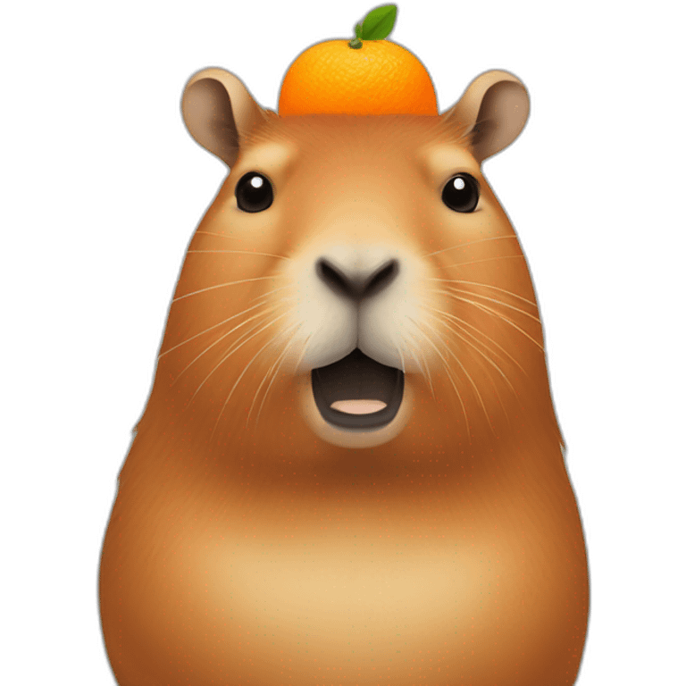 capybara with an orange on its head emoji