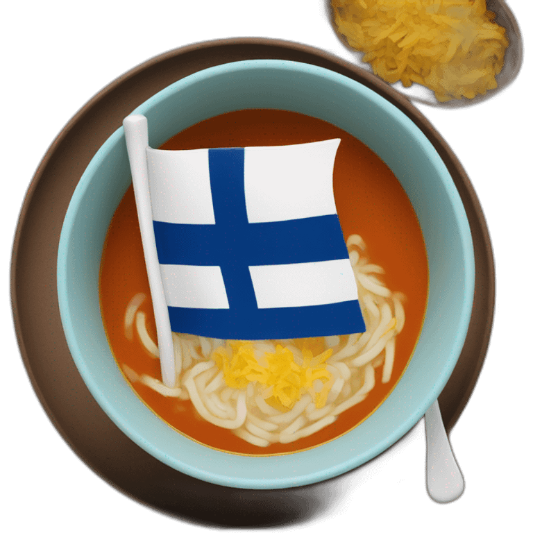 Flag of finland in a bowl of soupe emoji