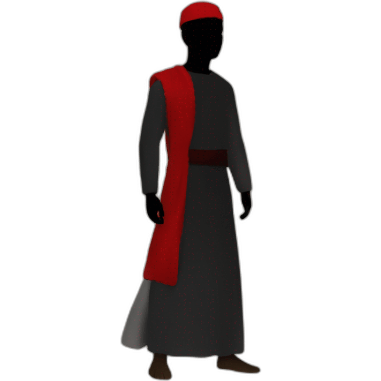 strong muslim man silhouette with red hart in chest emoji