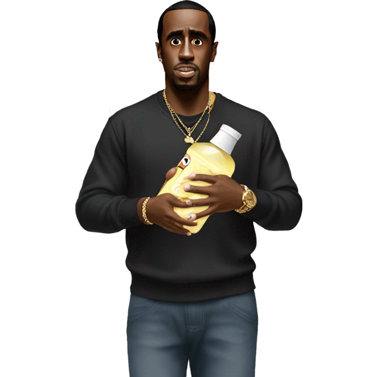 P Diddy holding baby oil emoji