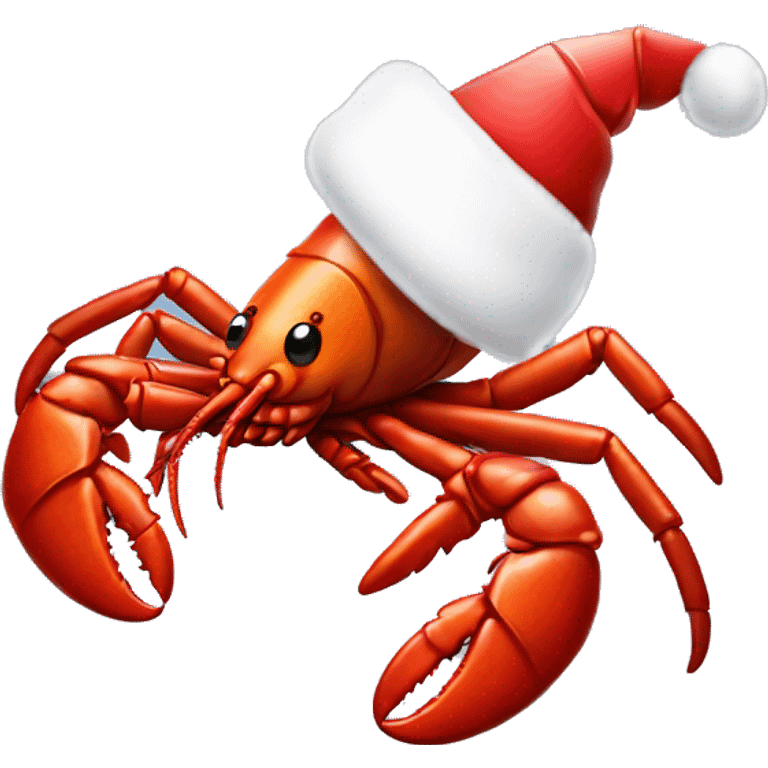 Lobster with a Santa hat  emoji