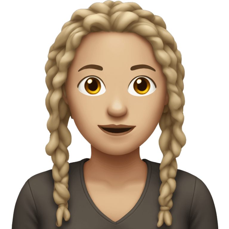 white woman with Dreadlocks, brown hair emoji