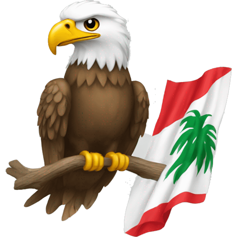 Aigle avec un drapeau de la Tunisie emoji