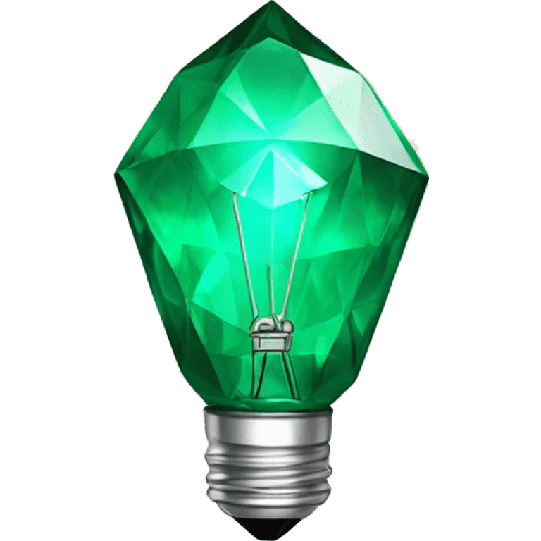 Emerald diamond light bulb emoji