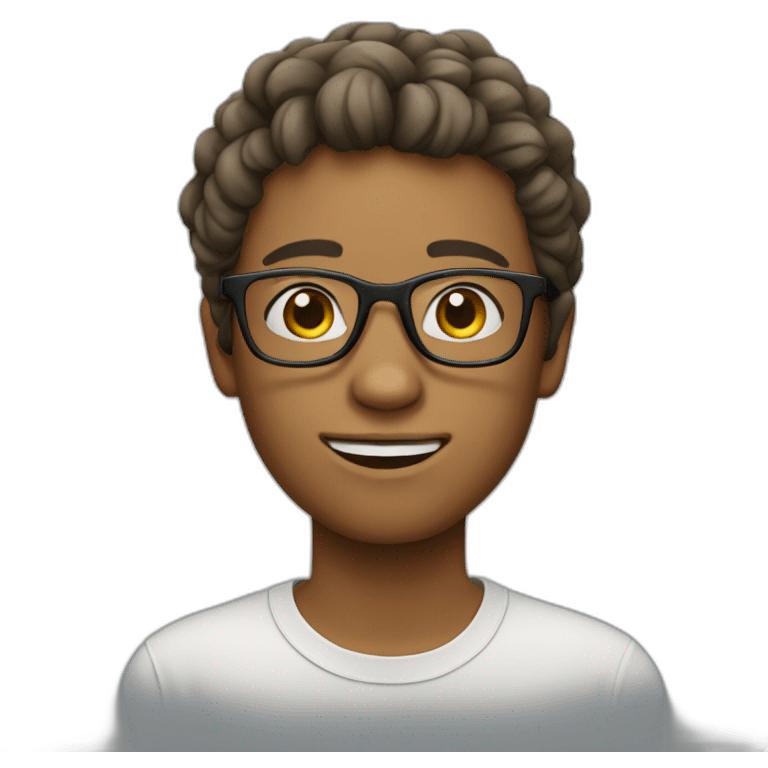 White panamemian teenager with glasses emoji