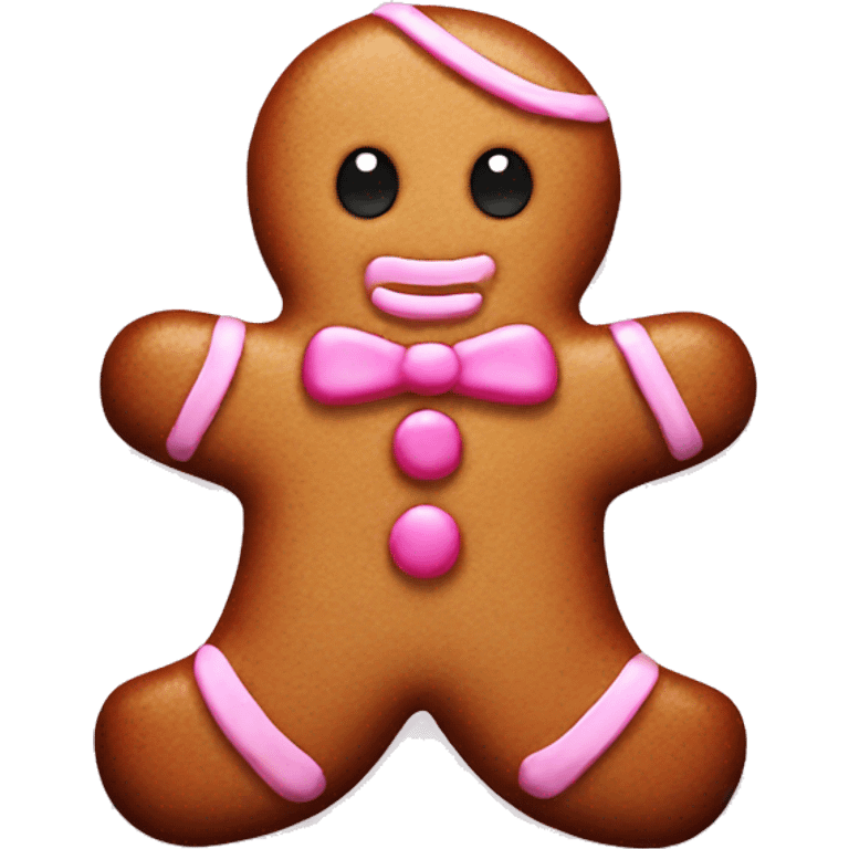 Pink gingerbread man emoji