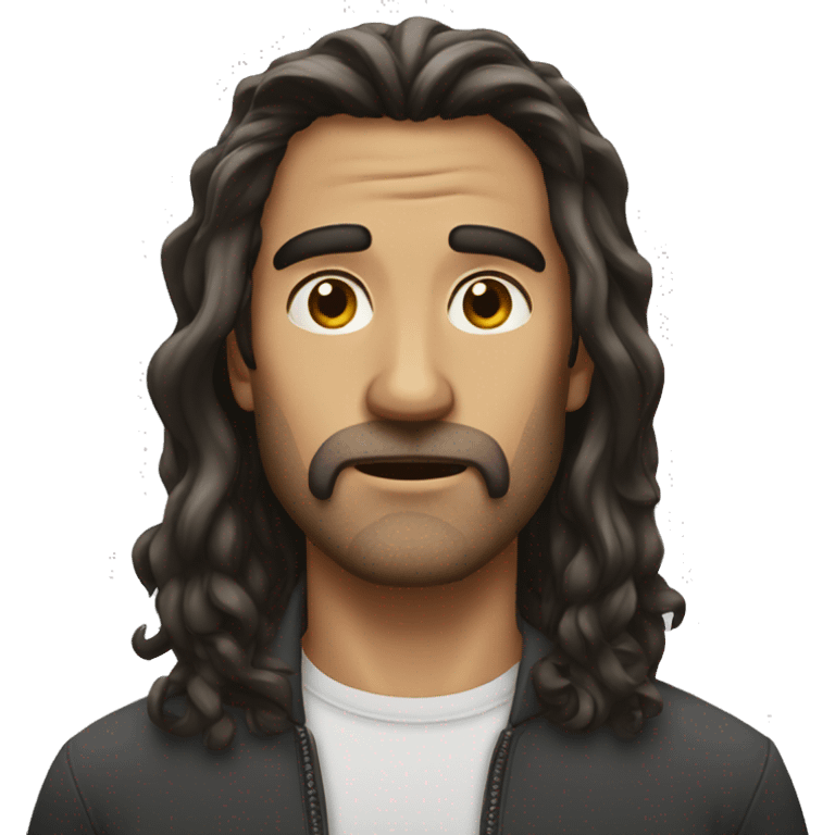 Man with barbar and long hair sarcastic emoji