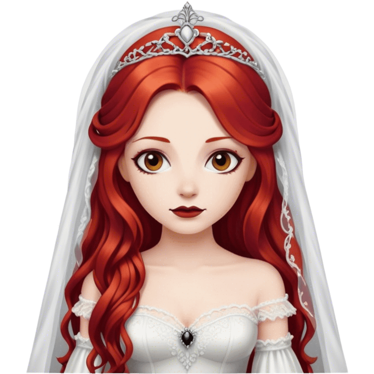 Gothic red hair bride emoji