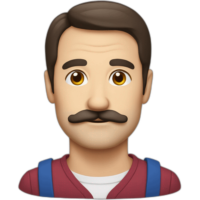 Mid age brunette British guy with crooked moustache emoji