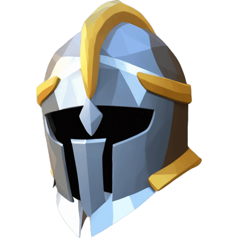 Low poly drawing Knight helmet  emoji