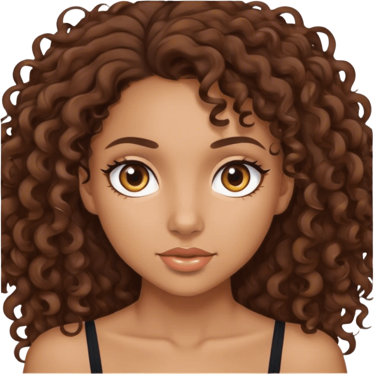 mixed girl with brown curls  emoji