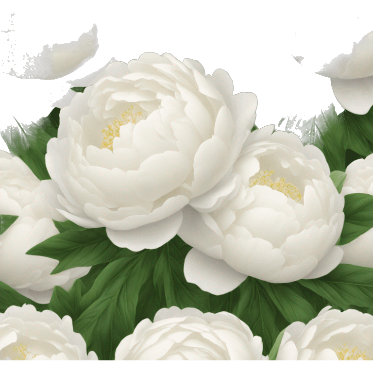 White peonies bouquet  emoji