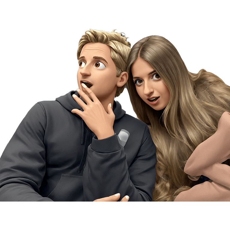 blonde and brown hair duo emoji