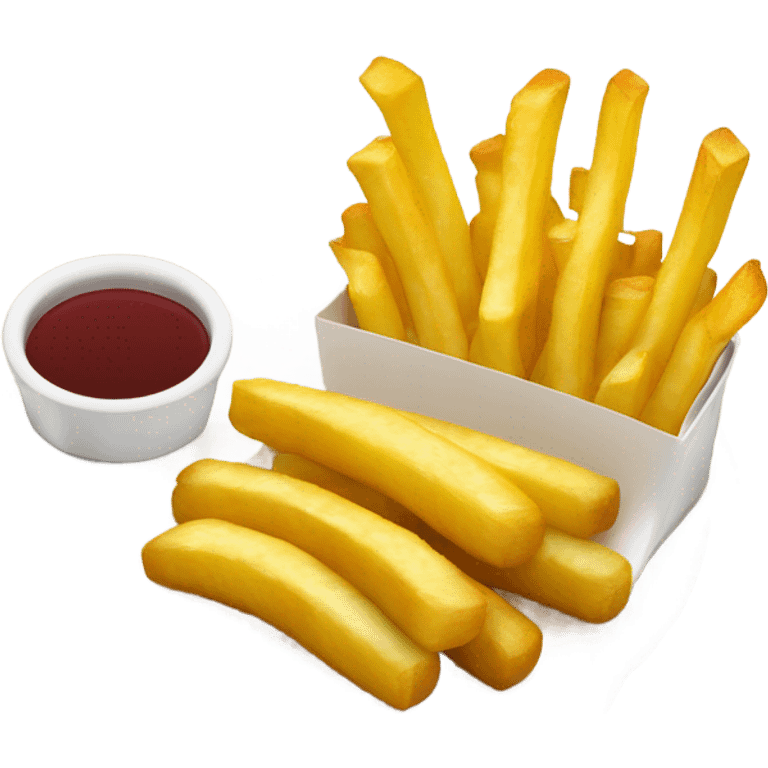 une assiette de frites, avec des brochettes, et du riz jaune emoji