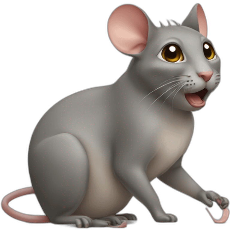 chat mange une souris emoji