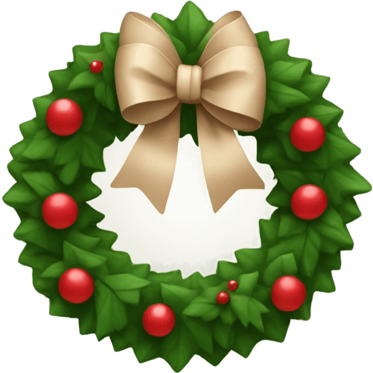 christmas wreath with a big beige bow  emoji