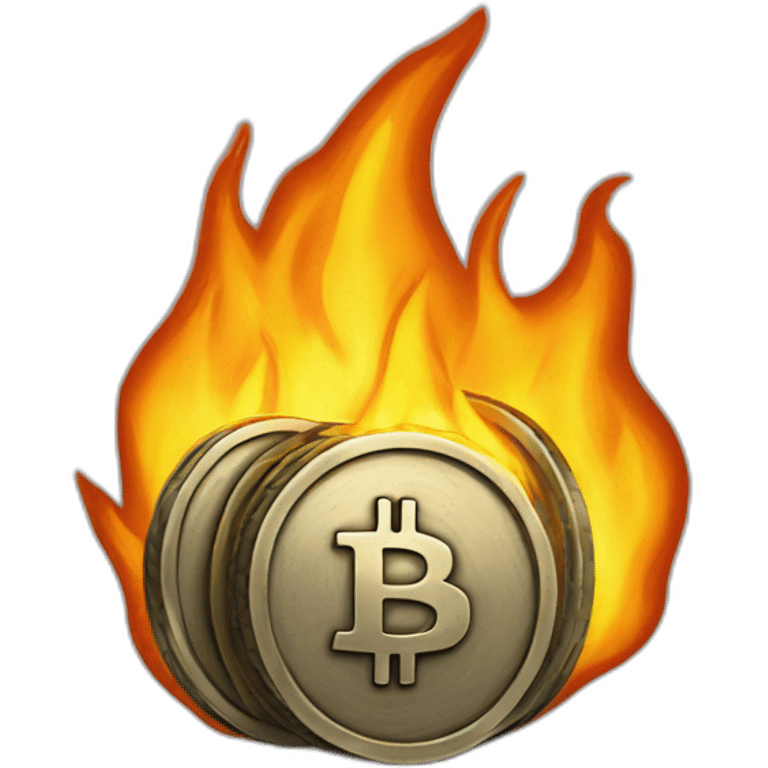 Burning BTC coin emoji