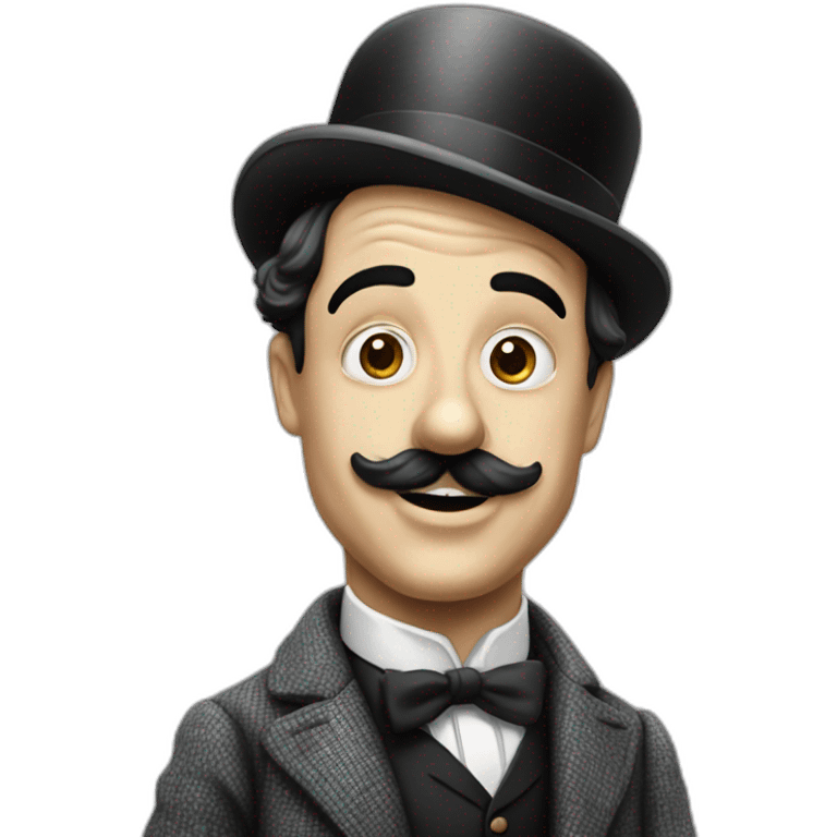 Charlie Chaplin avec un bras en l'air emoji