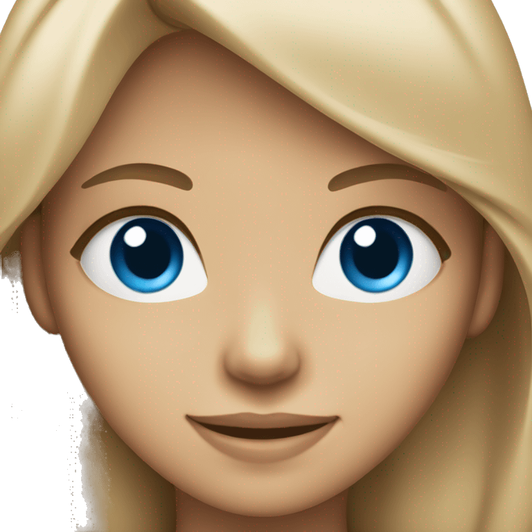 smiling girl with blue eyes tan skin emoji