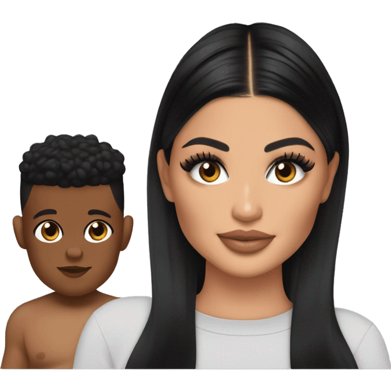 kylie jenner with stormi webster and aire webster as iphone emojis emoji