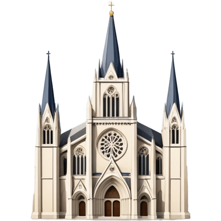 Cinematic Realistic Zagreb Cathedral Landmark Emoji, depicted with Gothic architecture rendered with lifelike detail and majestic, soft lighting. emoji