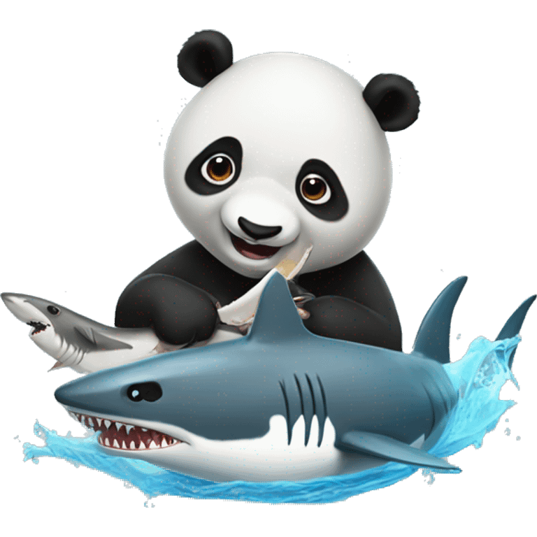 Panda eating a shark emoji