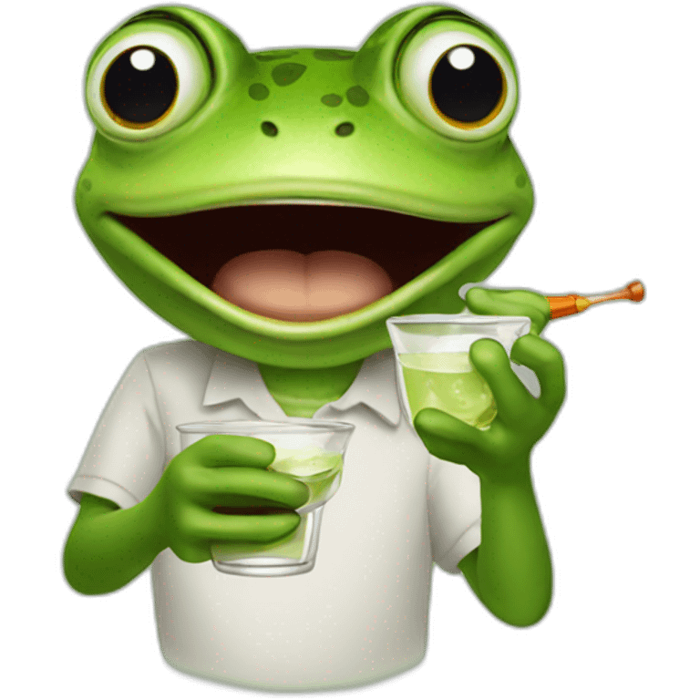 frog taking shots emoji