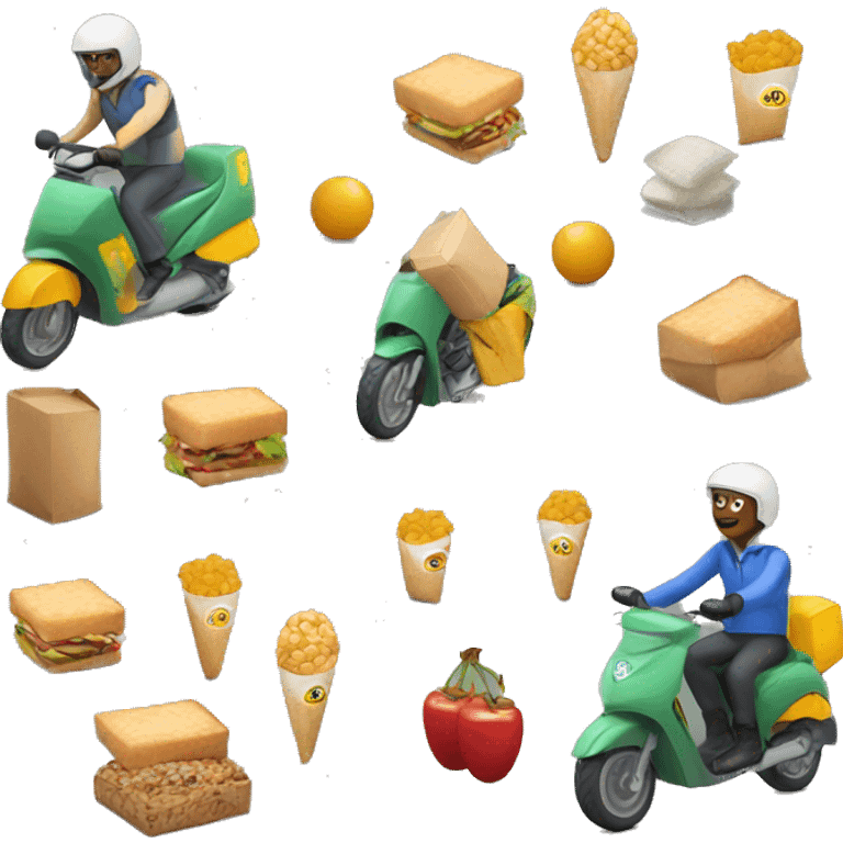 Moto Delivery alimentos emoji