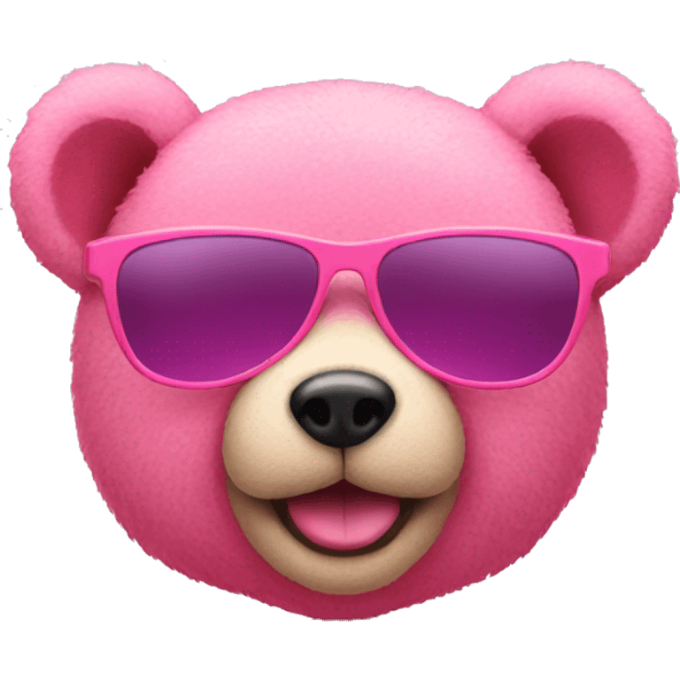 pink teddy bear with sunglasses emoji