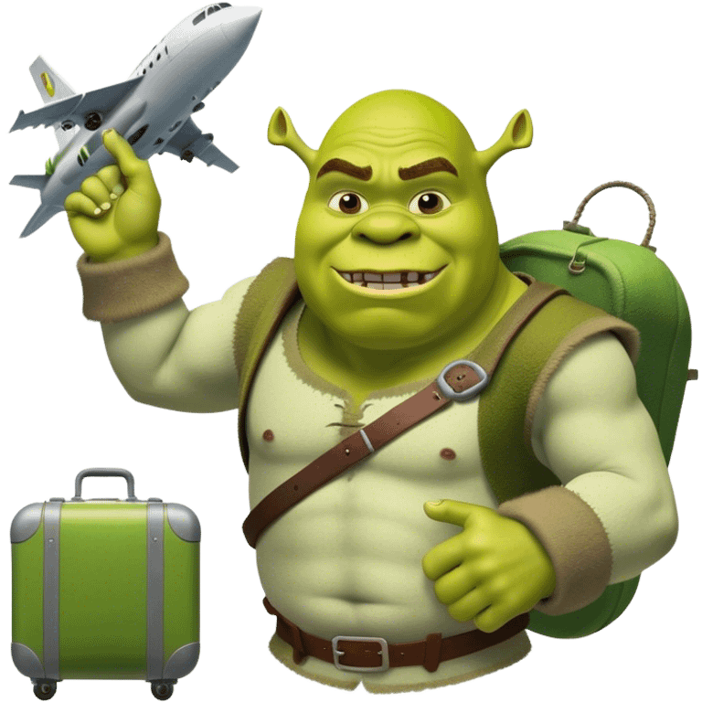 Little short shrek about to bomb a airport emoji